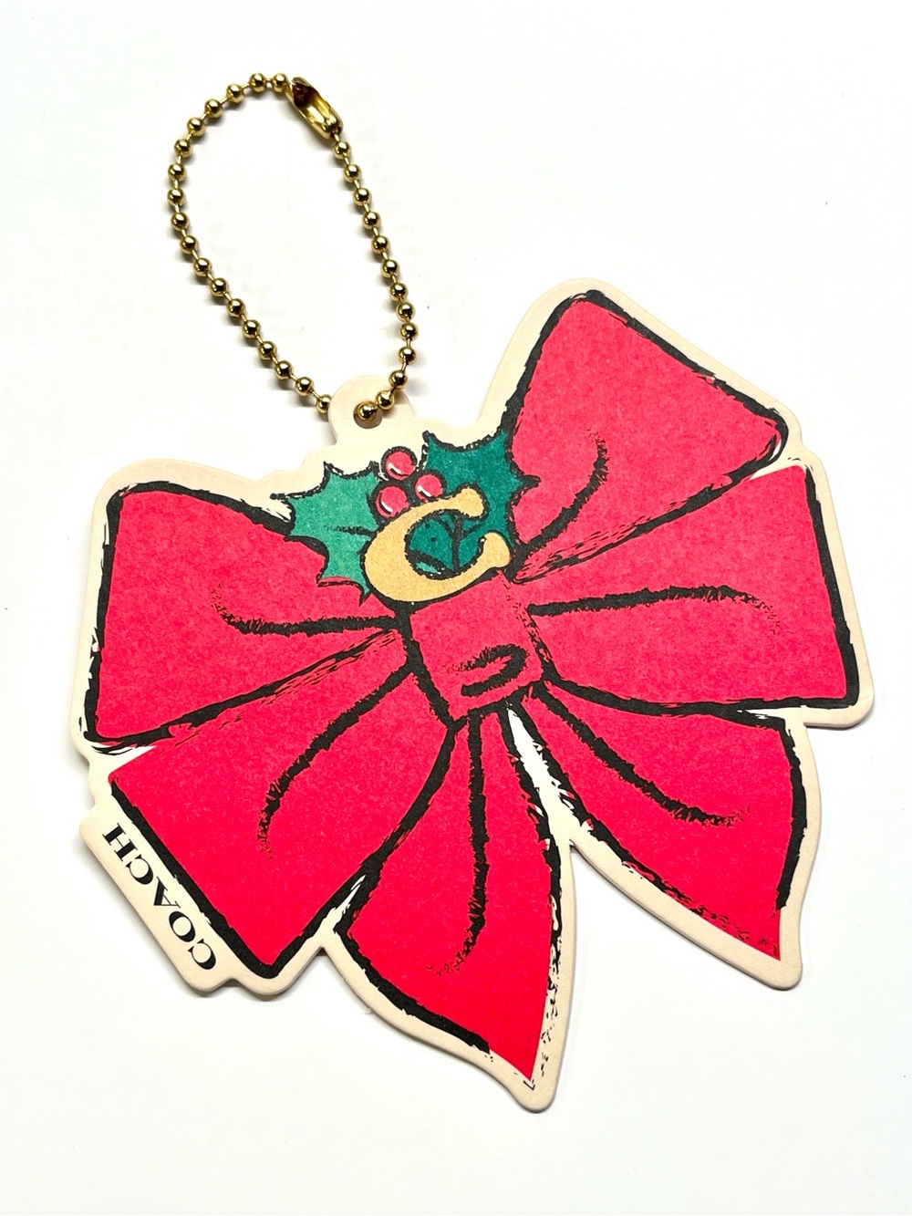 Coach Vintage Bow Holiday Tag/Ornament NWOT